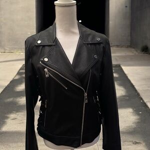 Guess Faux Leather Motorcycle Moto Jacket Large